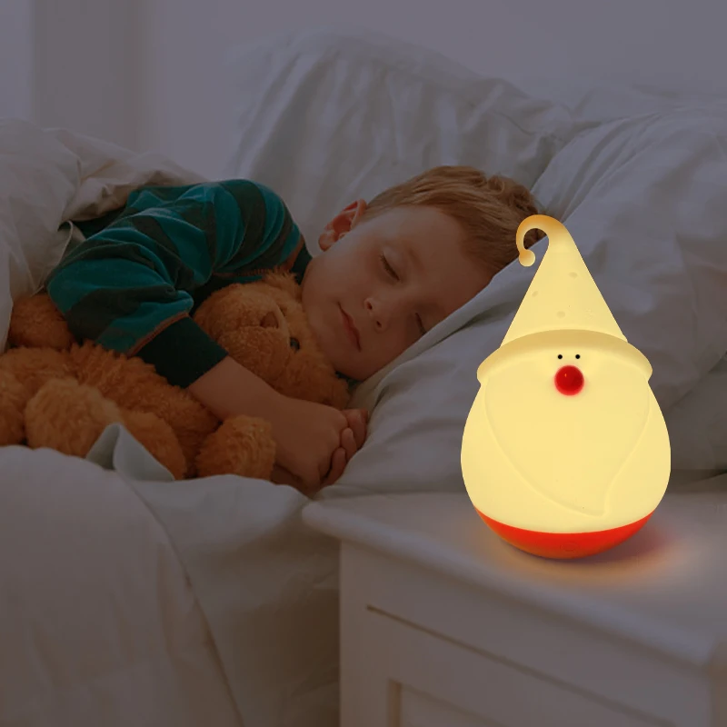 Natal boneco de neve luz noturna carregamento usb multi-cor silicone lâmpada atmosfera festiva decoração do quarto lâmpada presente de natal