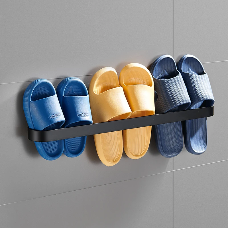 Towel Rack Punch-free Bathroom Wall-mounted Toilet Space Aluminum Single Pole Towel Ring Storage Rack Bathroom Storage Rack