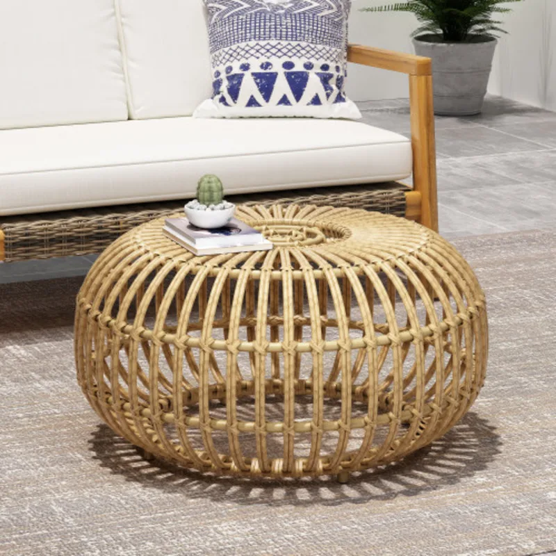 A Coffee Table Brings An Earthy Boho Touch To Your Decor With Its Gorgeous Faux Rattan Weave And Open Structure.