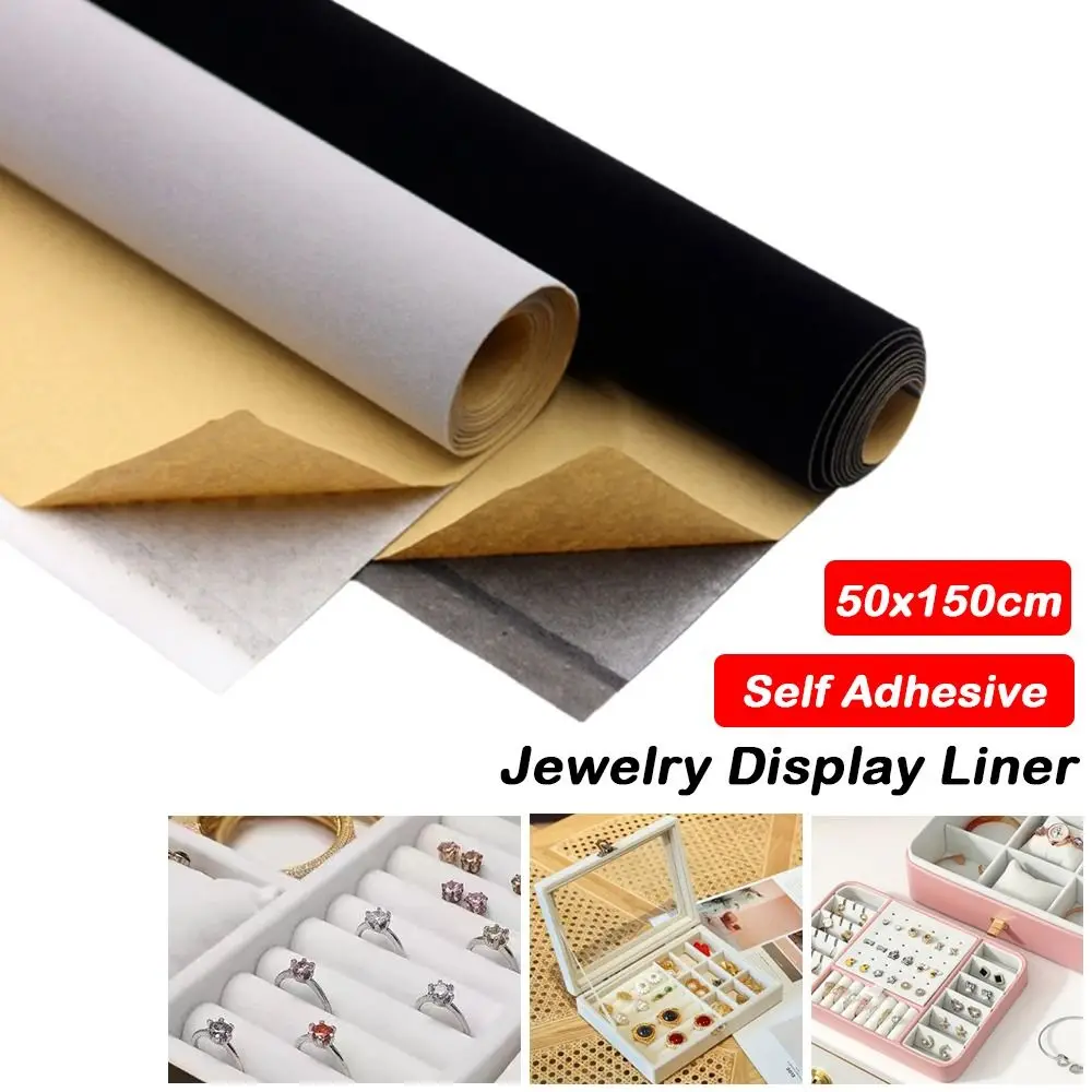 50x150cm Self Adhesive Velvet Fabric Self Adhesive Thickened Jewelry Display Liner DIY Crafts Soft Touch Adhesive Flocking Cloth