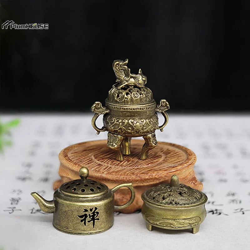 Mini Zen Style Incense Alloy Mini Boshan Incense Burner Chinese Ancient Home Indoor Decoration Sandalwood Stick Cense Holder