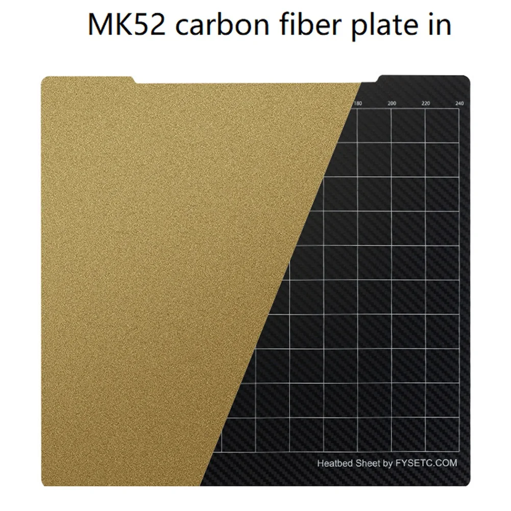 FYSETC hoja de acero de resorte PEI de doble cara, fibra de carbono + polvo 235x235mm para Ender 3V2/ Ender 3 Pro/Ender 3/Ender 5