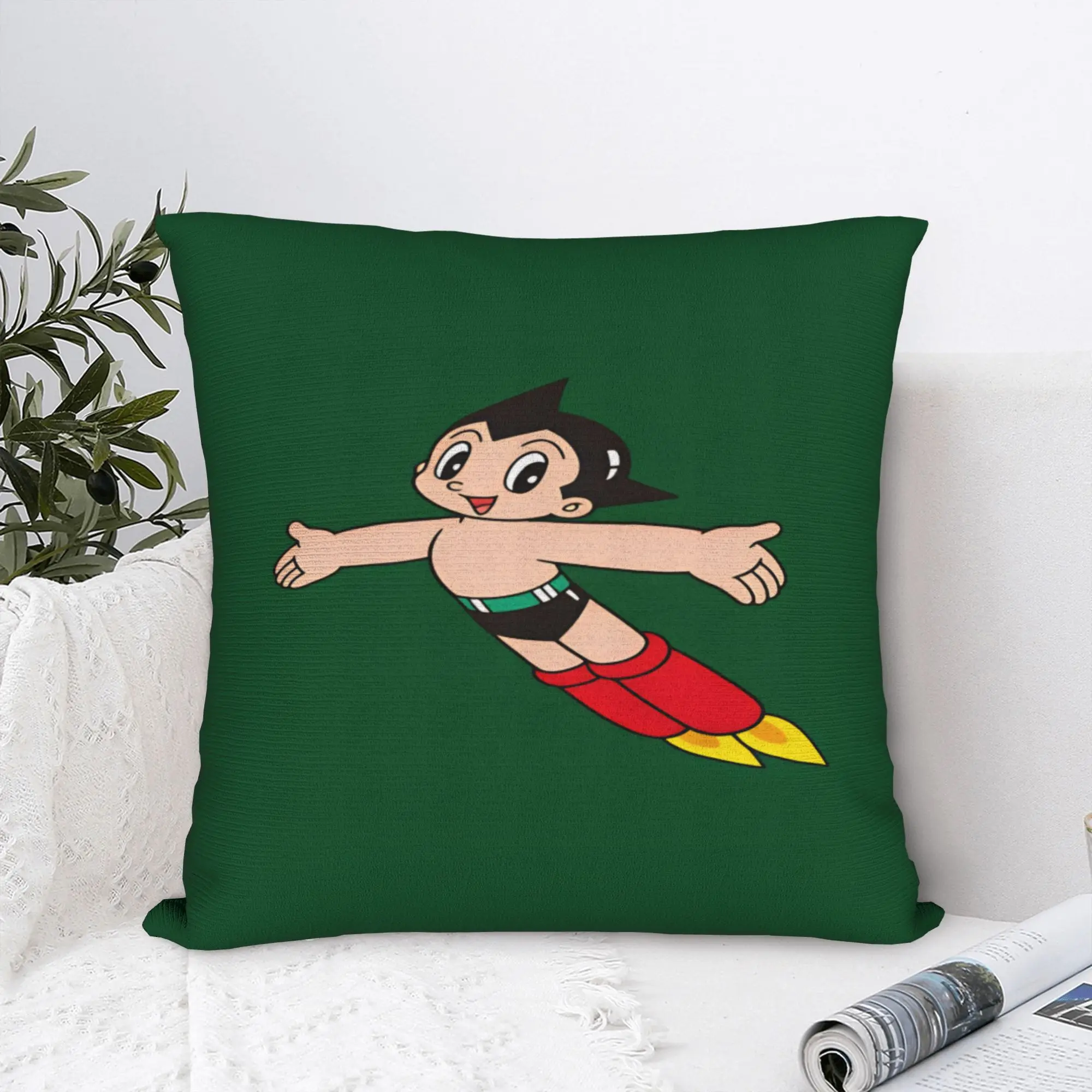 Astro Cartoon Boy Pillow Case  Graphic Pillow Cover For Sofa Car Home Decor Kawaii Cushion Cover