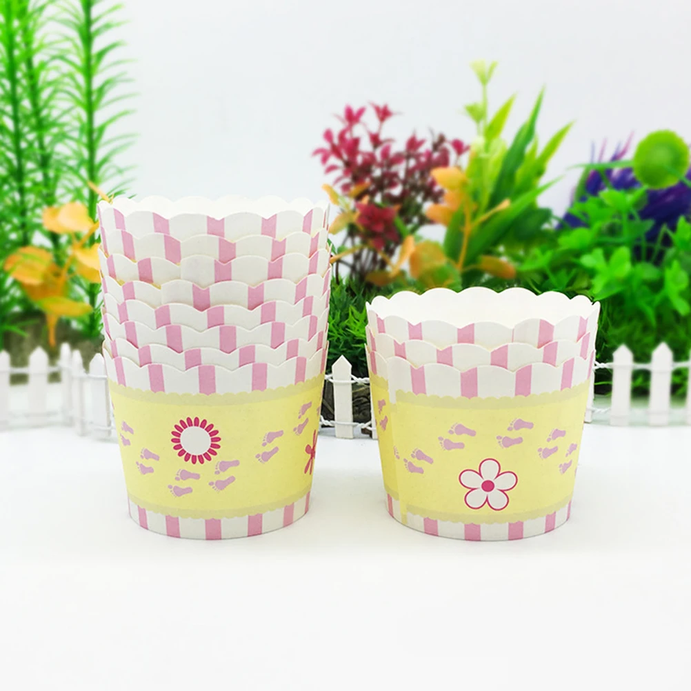 

50pcs Paper Baking Cups Food Grade Ink and Paper Grease Proof Cupcake Liners Stackable Muffin Cups(Random Color)