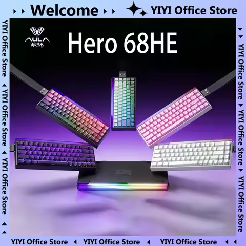 AULA Hero 68HE mechanical keyboard Magnetic switch e-sports 8K RGB hot-swappable wired gaming custom keyboard accessory pc gift