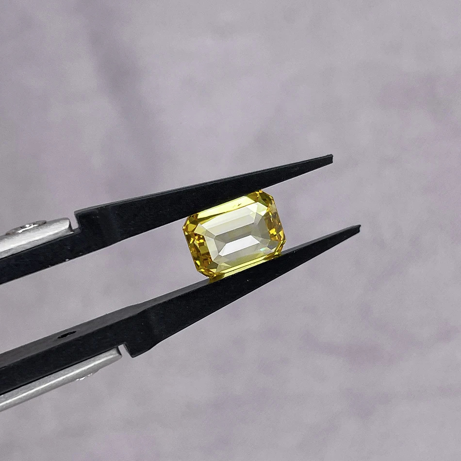 Emerald Cut Lab Grown Diamond Yellow Color HPHT Diamonds Diamantes De Laboratorio Diamantes VS Edelstenen Jewelry Making Gems view 3