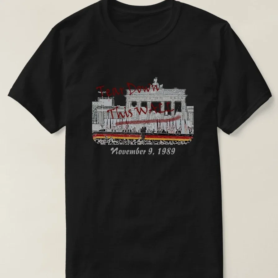 Fall of the Wall Anniversary T Shirt. New 100% Cotton Short Sleeve O-Neck T-shirt Casual Clothing Mens Top