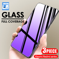 1-3Pcs Anti Purple Light Tempered Glass for Xiaomi Redmi Note 10 9 9s 10s 11 8 7 6 K30 K40 Pro Max 8A 9A Screen Protector Glass