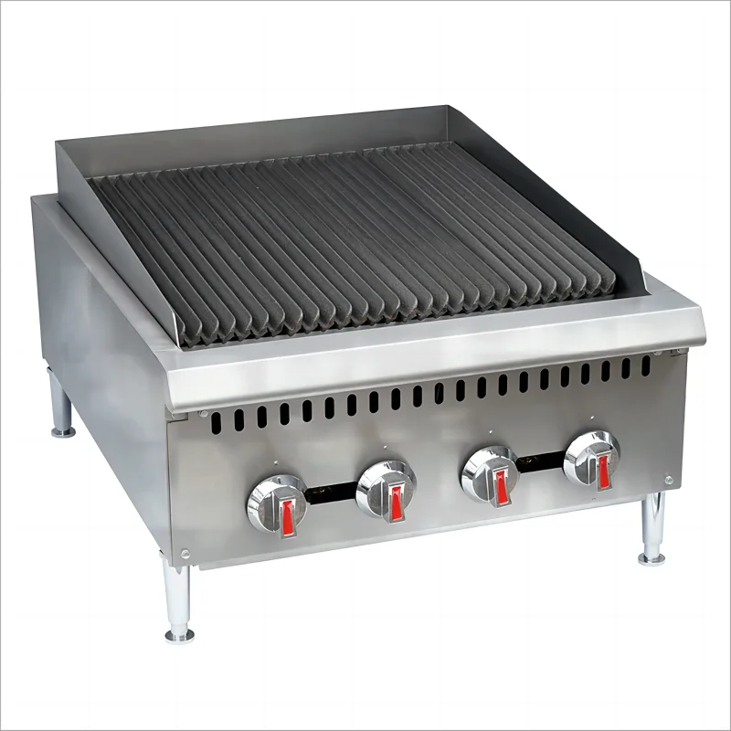 

Hotel Restaurant 24-inch Commercial Counter Top 4 Burner Gas Radiant Broiler Grill