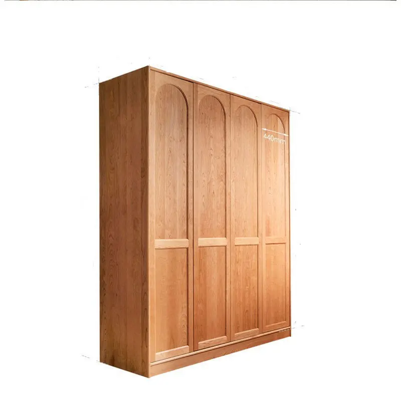 

Cherry black walnut bedroom wardrobe simple light luxury style Japanese log bedroom white oak wardrobe