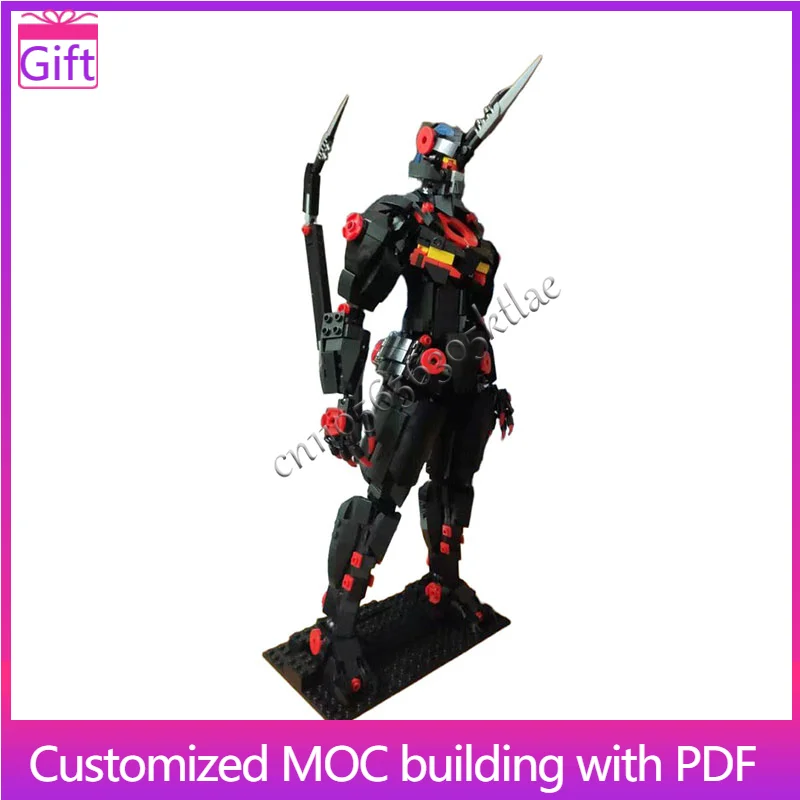 

935 PCS Sci Fi Mecha Black Warrior Model Modular Customized Building Blocks Set Display Assembly Toy For Children Birthday Gifts