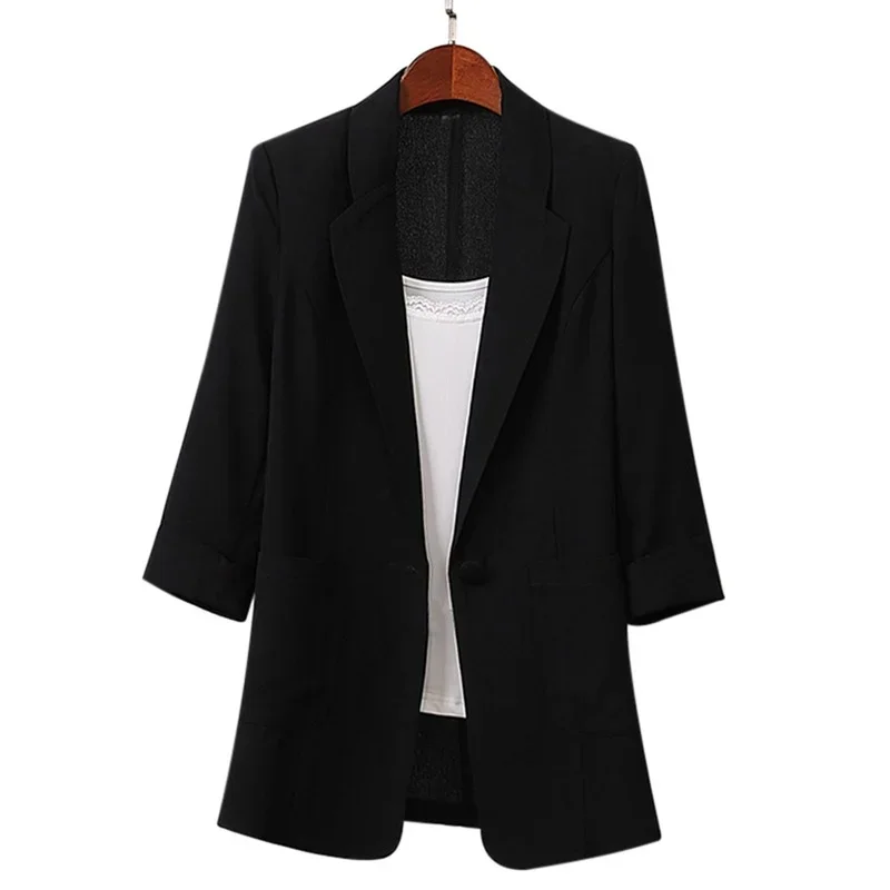 Women\'s Jackets Spring Summer 2024 Korean Version of Cotton and Linen Suit Jacket Loose Casual Fashion Female Blazer Z342