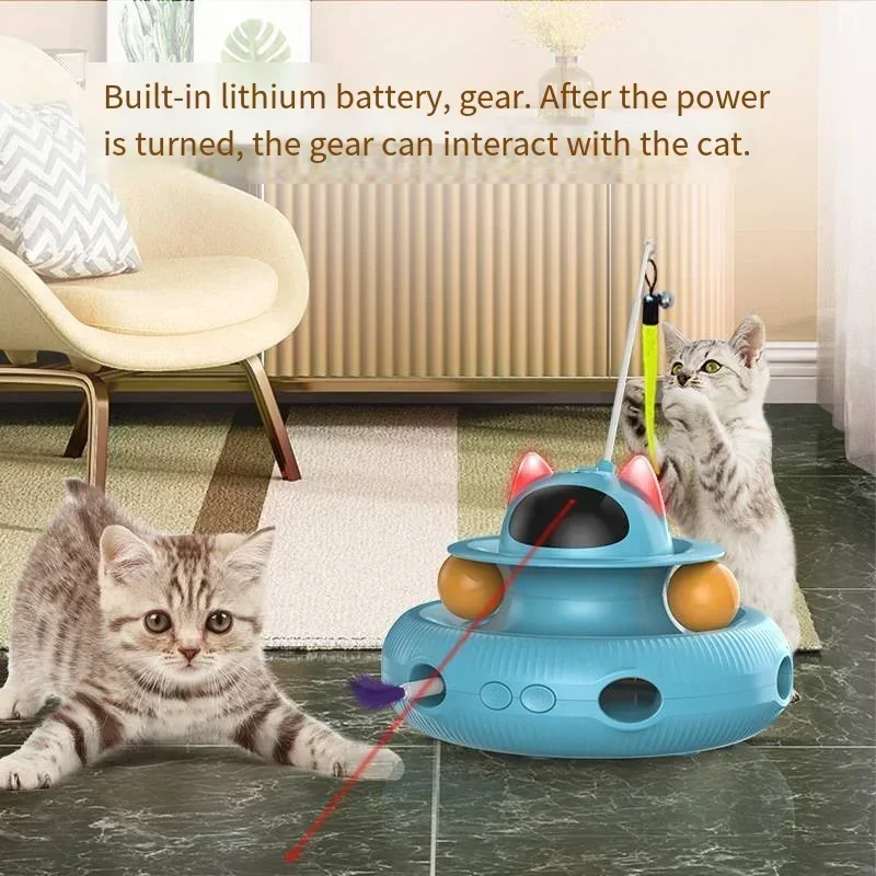 

2024 Newest Smart Electric Cat Teaser Toy Cat Teaser Stick Electric Cat Teaser Turntable Pet Toy