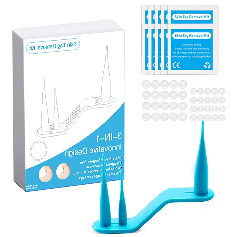 3-IN-1 مجموعة إزالة علامات الجلد التلقائي غير مؤلم الجلد التسمية الخلد حب الشباب الثآليل إزالة مجموعة أقلام مع مسحات التطهير أداة العناية بالجمال الوجه