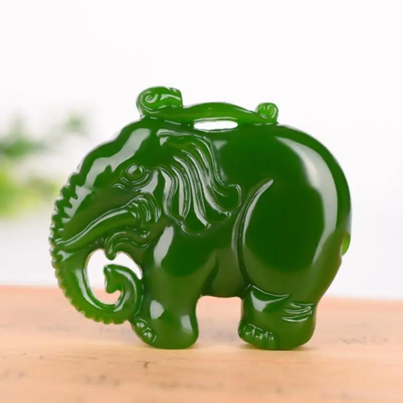 

New Hetian Jade Elephant Pendant Jadeite Auspicious Ruyi Elephant Jade Pendant Chicken Blood Jade Yellow Dragon Jade Gobi Jade f