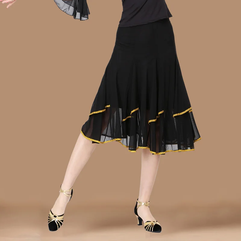 

Latin Dance Skirt For Women Red Black Rose Red Color Professional Sumba Dancing Skirt Cheap Stage Rumba Qia Qia Latin skirts