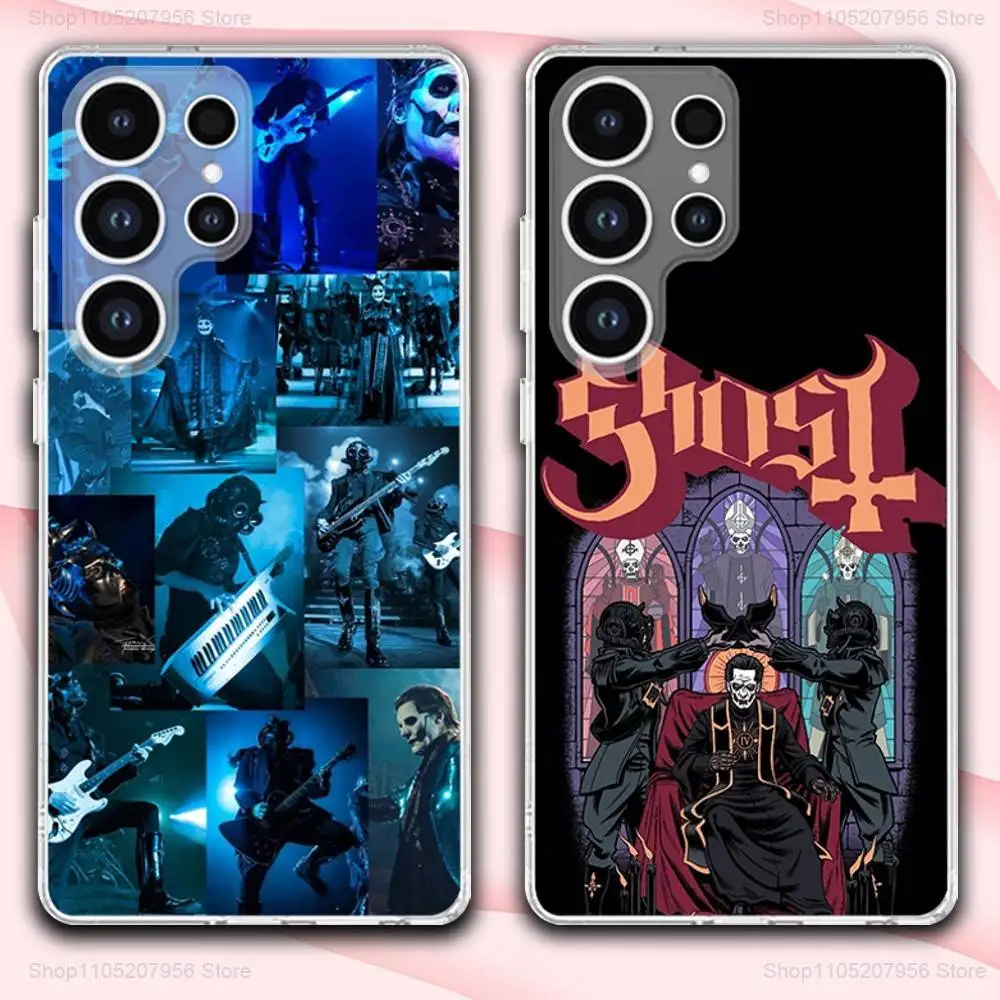 

G-Ghosts-S Band Phone Case For Samsung A30,71,51,S9,10,20,Ultra,FE,Lite,S25,24,22,23,21,PIus,Transparent, Silicone