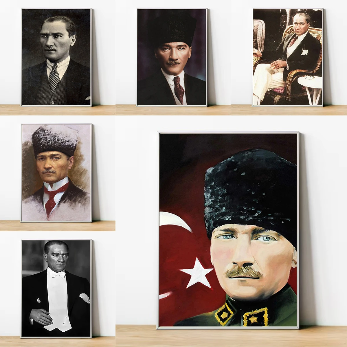 Presidents of Turkey Mustafa Kemal Atatürk Poster Decorations for the Room Decor Decorative Prints Wall Painting Canvas Art Home