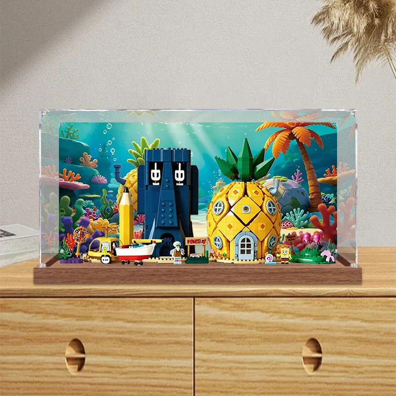 Suitable for Lego 11386 SpongeBob SquarePants Beechburg Building Blocks Acrylic Display Case DustProof Display Storage Box