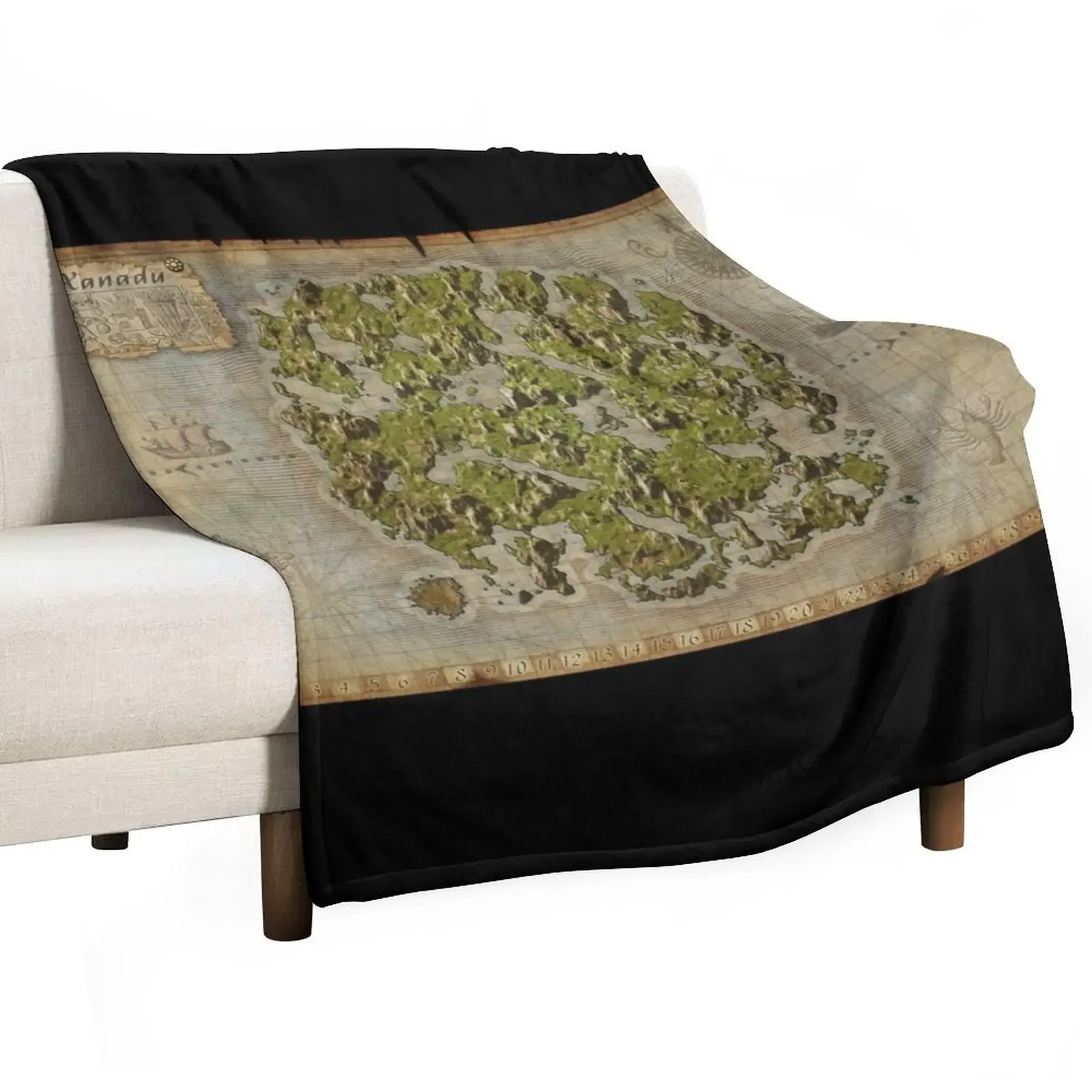 Wurm Online Xanadu map Throw Blanket Soft Plush Plaid Weighted Furrys Blankets