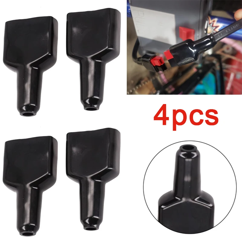 4 PCS Plug Cover Waterproof 50A For Plug Connector Dustproof Cable Jacket Black For Caravan Solar Panel Accessories