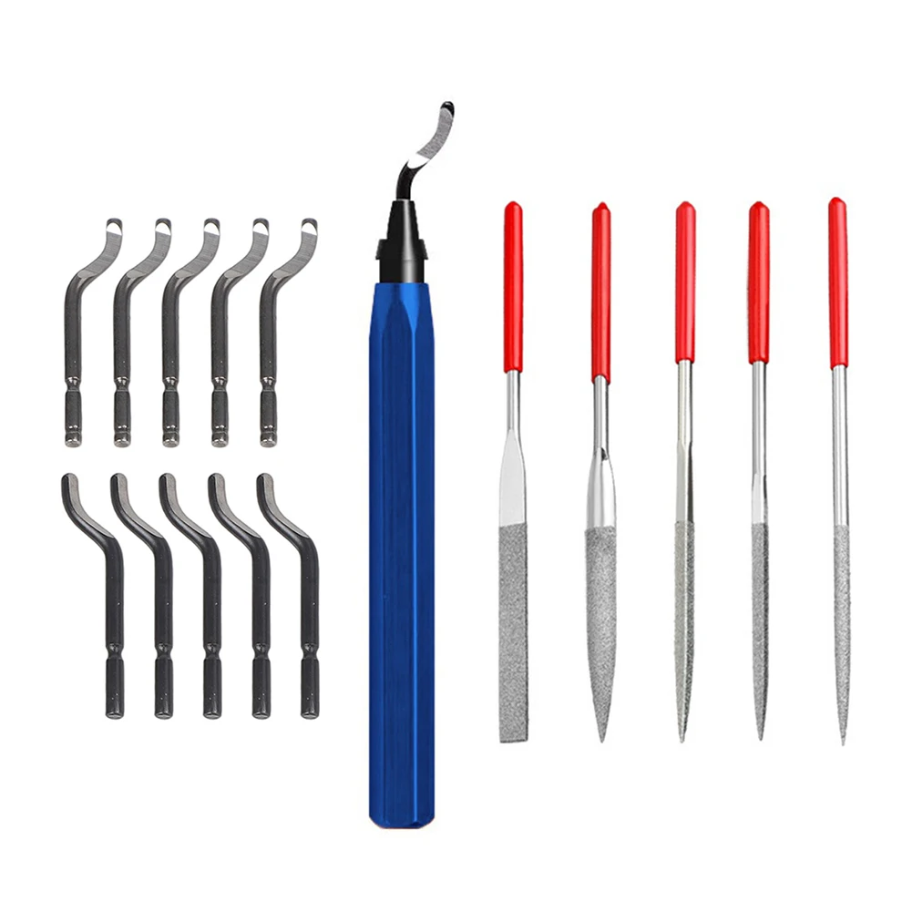 Hand Deburrer with Ergonomic Grip and Full Rotation Capability for Burrs Removal on Round Straight and Curved Metal Surfaces