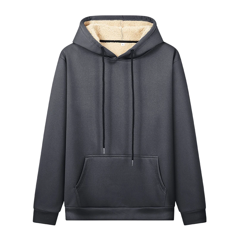 

The New Men's Lambskin Hoodie for Autumn and Winter Is A Versatile Hooded, Pullover, Fleece and Thickened Long-sleeved Hoodie