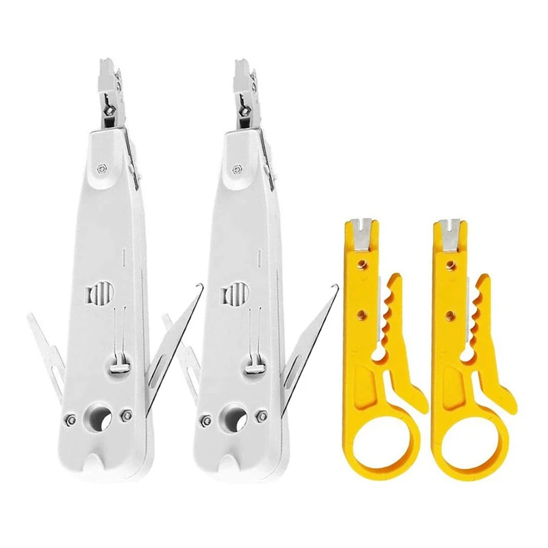 4X Punch Down Tool IDC RJ45 RJ11 Cat5e Cat6 Network Telecom Phone Cable Socket Impact Terminal Insertion Tools