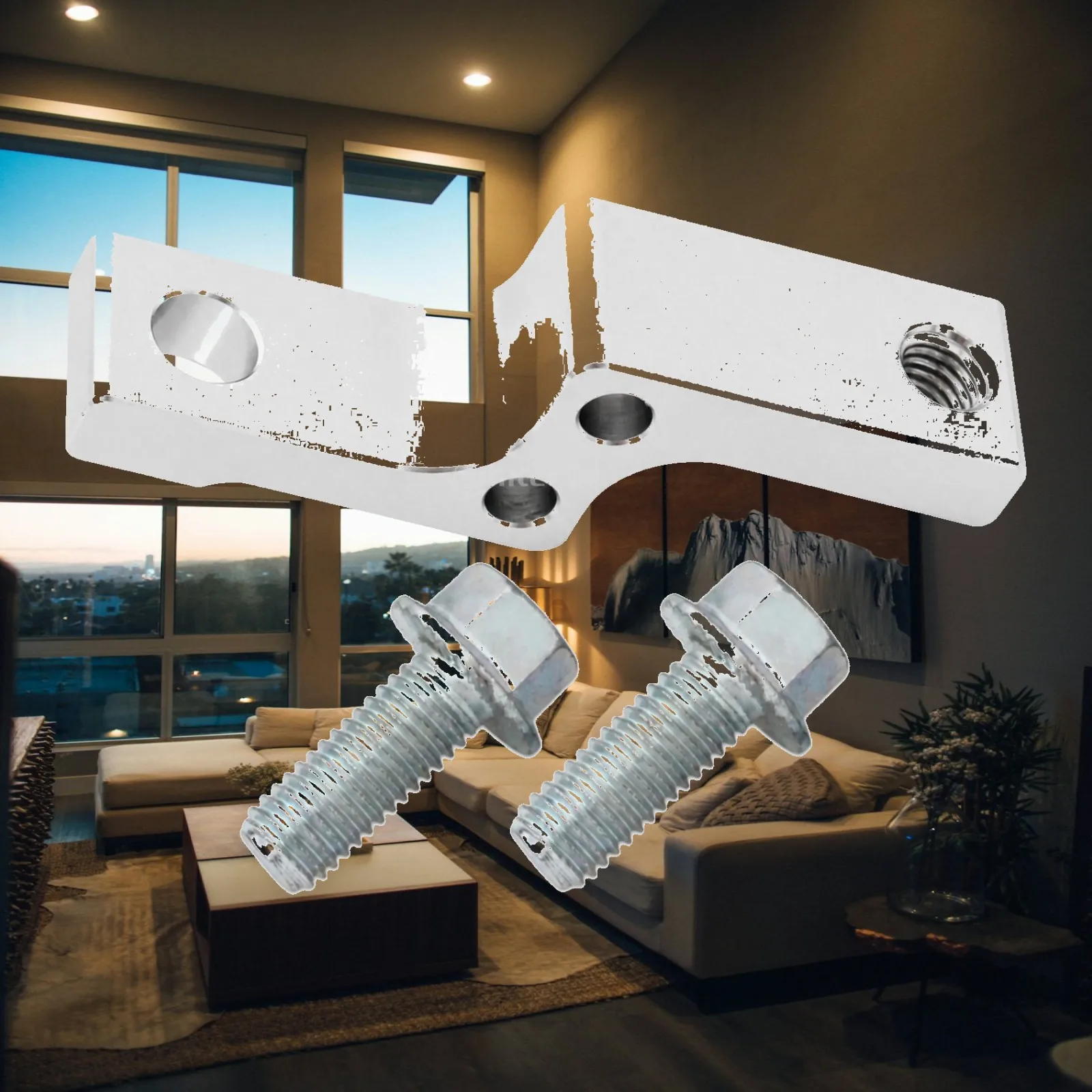 Stepped Silver Transmission Adapter Bracket for LS Swap Dipstick with Machined Iron Construction