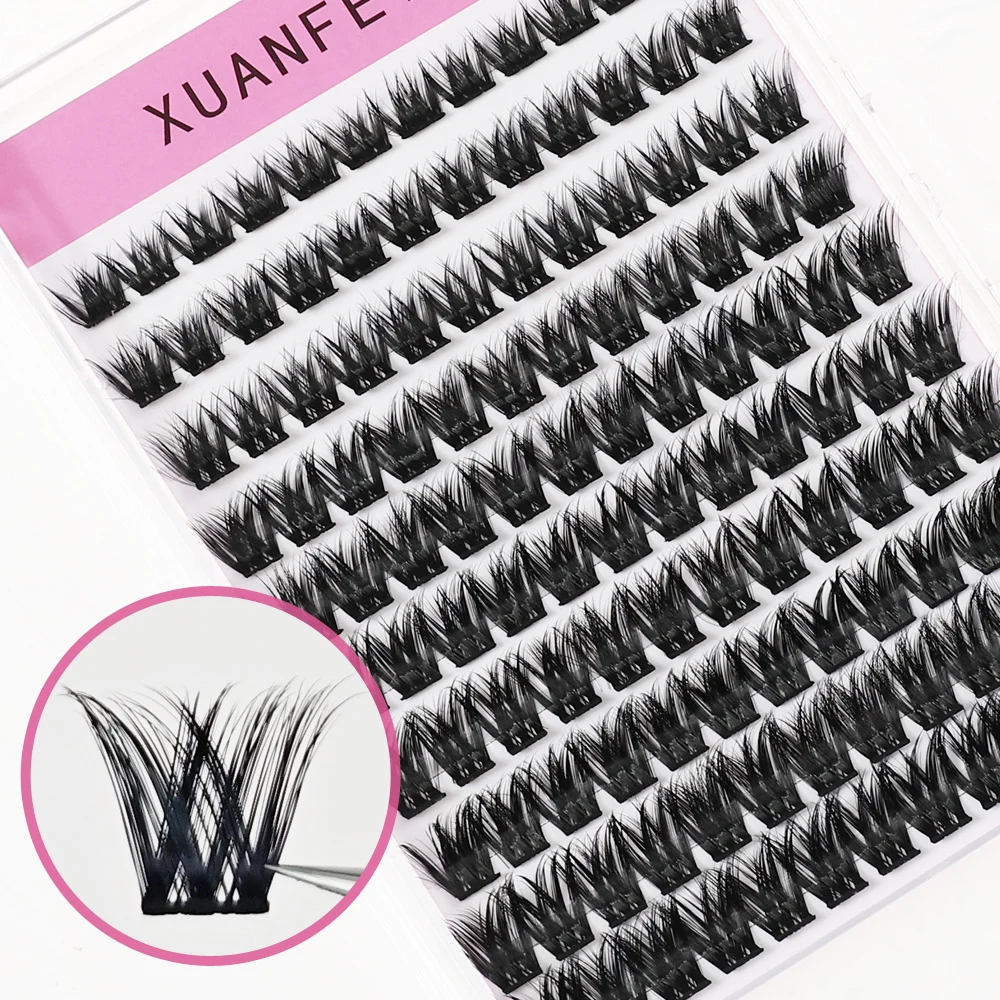 

Xuanfeiwu Segmented Thick Natural Stage Performance Party Single Cluster Eyelashes Makeup Tools Enlarge Eyes Adhesive DIY Self-Grafting False Eyelashes Manga Cosplay Eyelashes