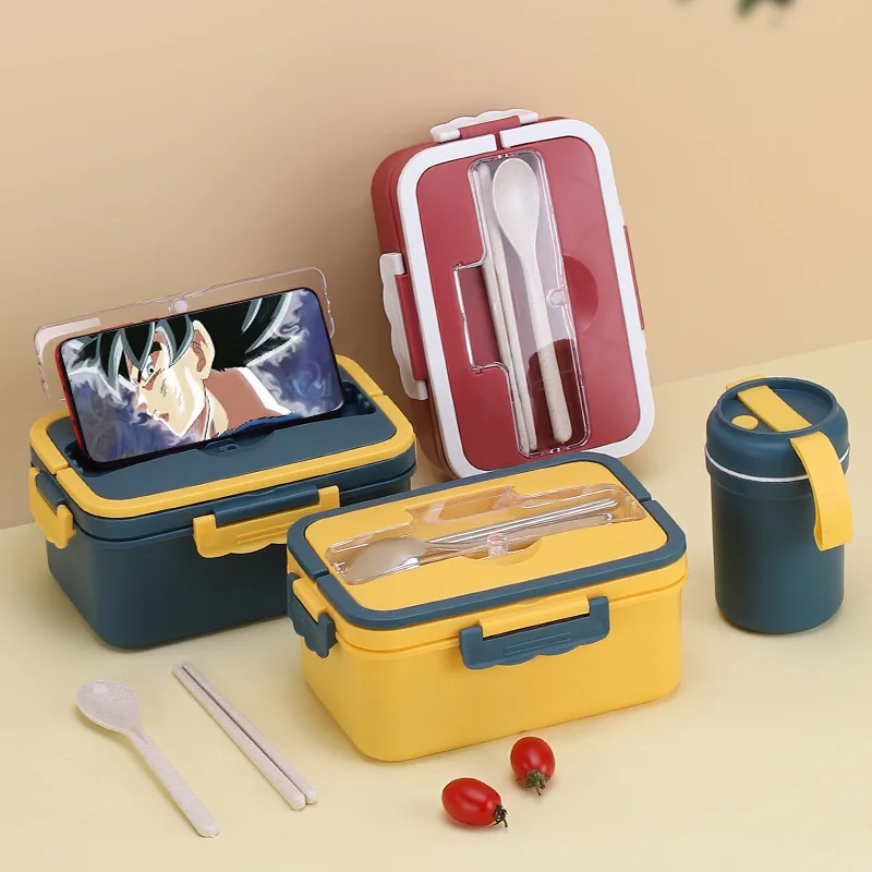 Portable Lunch Box for Kids Office Workers Microwave Heating Plastic Portable Fresh High Capacity  Bento Box Food Container Box