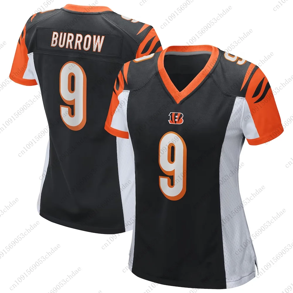 Bengals Joe Burrowラグビージャージ (男性用) 、高品質、通気性、速乾性、大人と子供向けの屋外サッカーユニフォーム、新着、 #9