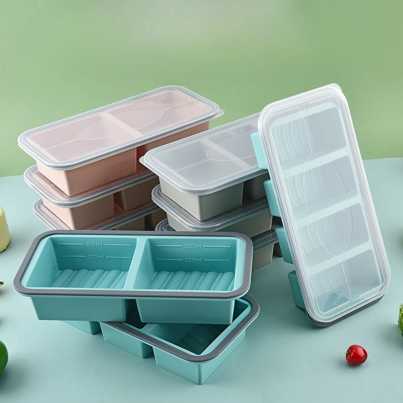Souper Cubes ,Silicone Freezer Molds for Freezing Broth, Rice, Leftovers and More,Silicone Freezer Trays with Lids for Meal Prep