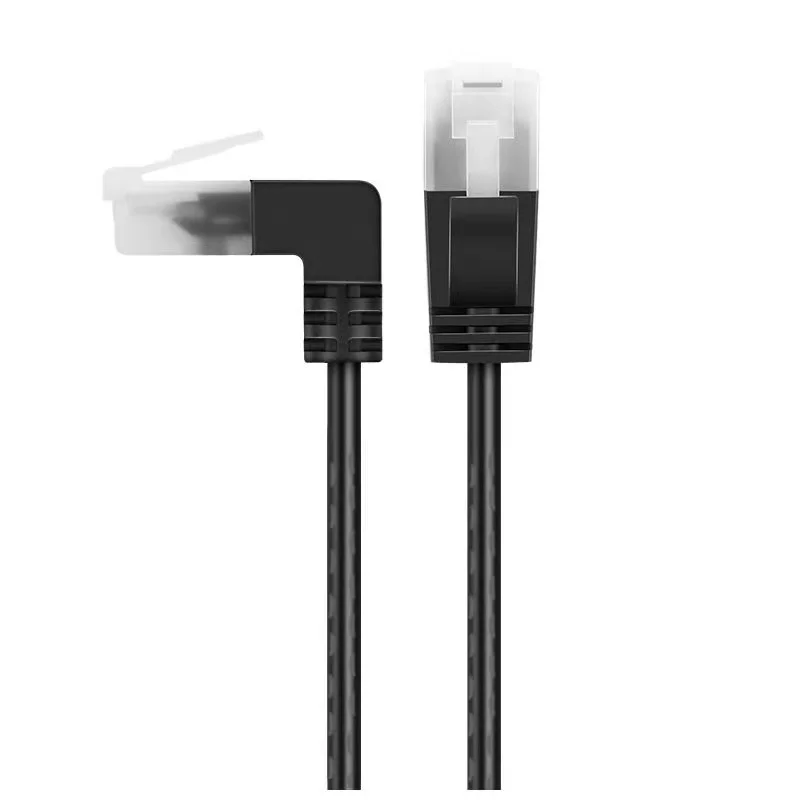 Cat 8 Ultra Slim Cat 6 7 Ethernet Cable SFTP RJ45 Network Lan 90 Degree UP Down Left Right Angle Internet RJ45 Ethernet Cord