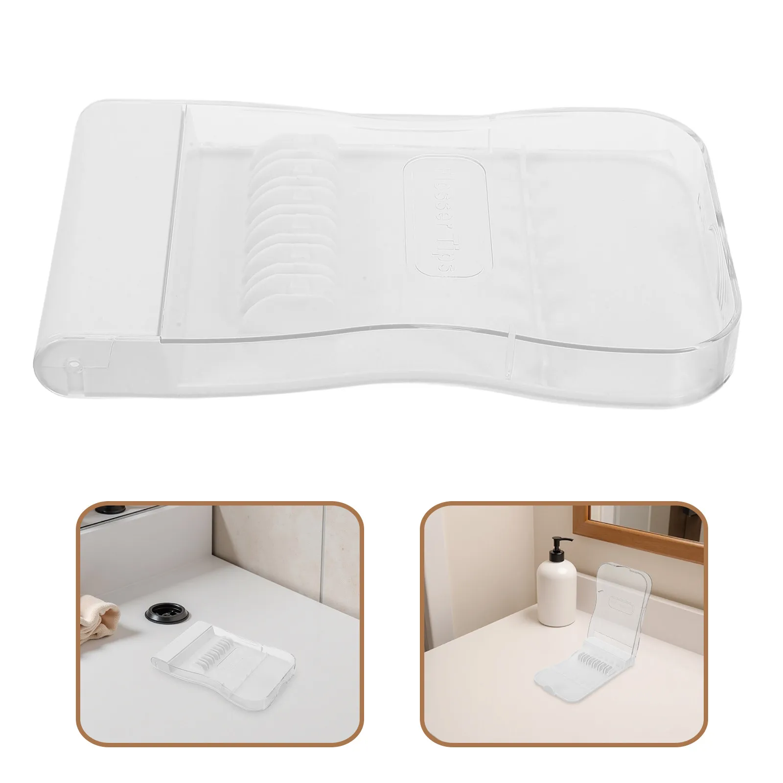 

Water Flosser Tip Storage Case Transparent Window Dustproof Compact Organizer for Oral Irrigator Nozzles Travel Bathroom