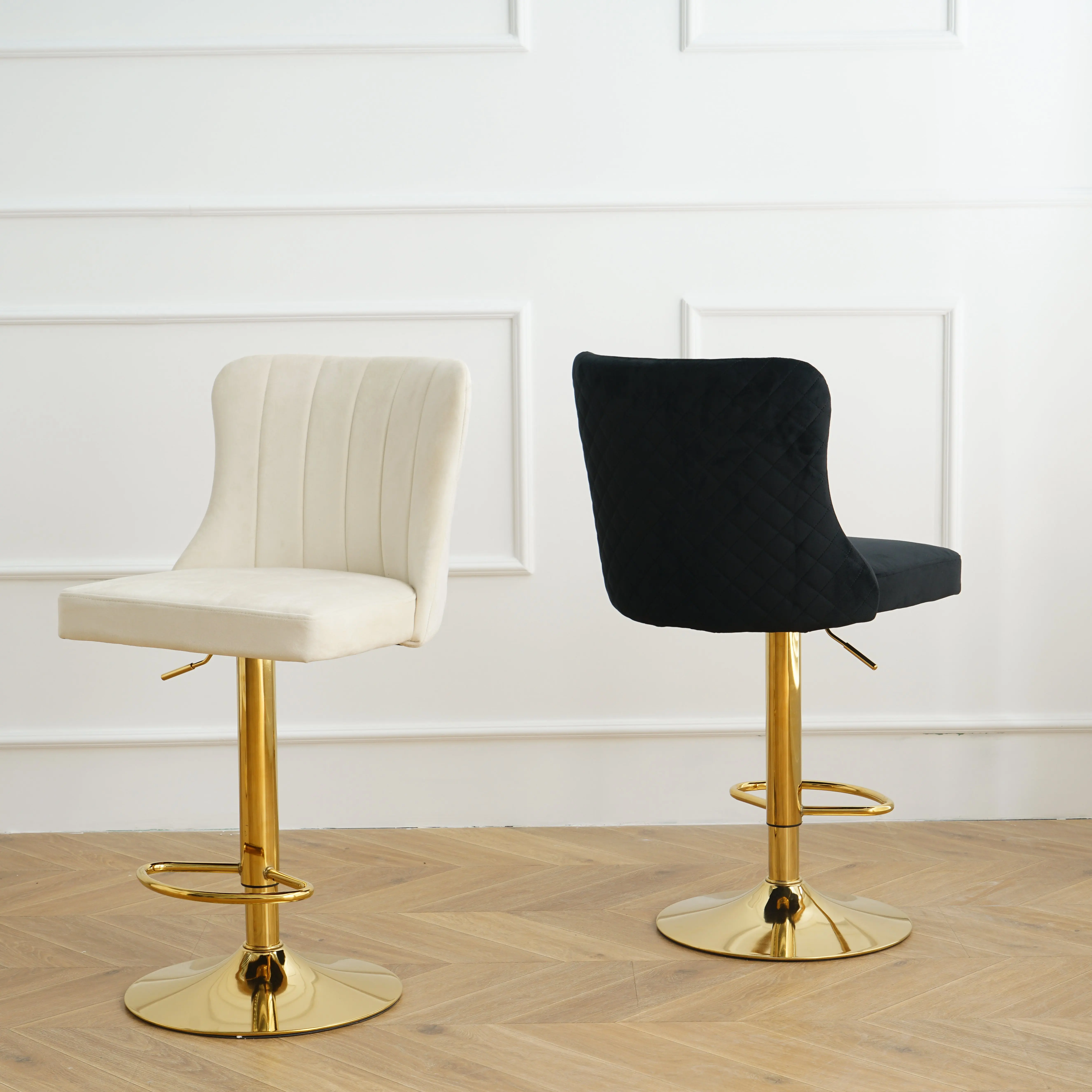Minimalist Swivel Adjustable Salon Counter High Chairs bar Stool Rotatable Lift bar Chair with Backrest