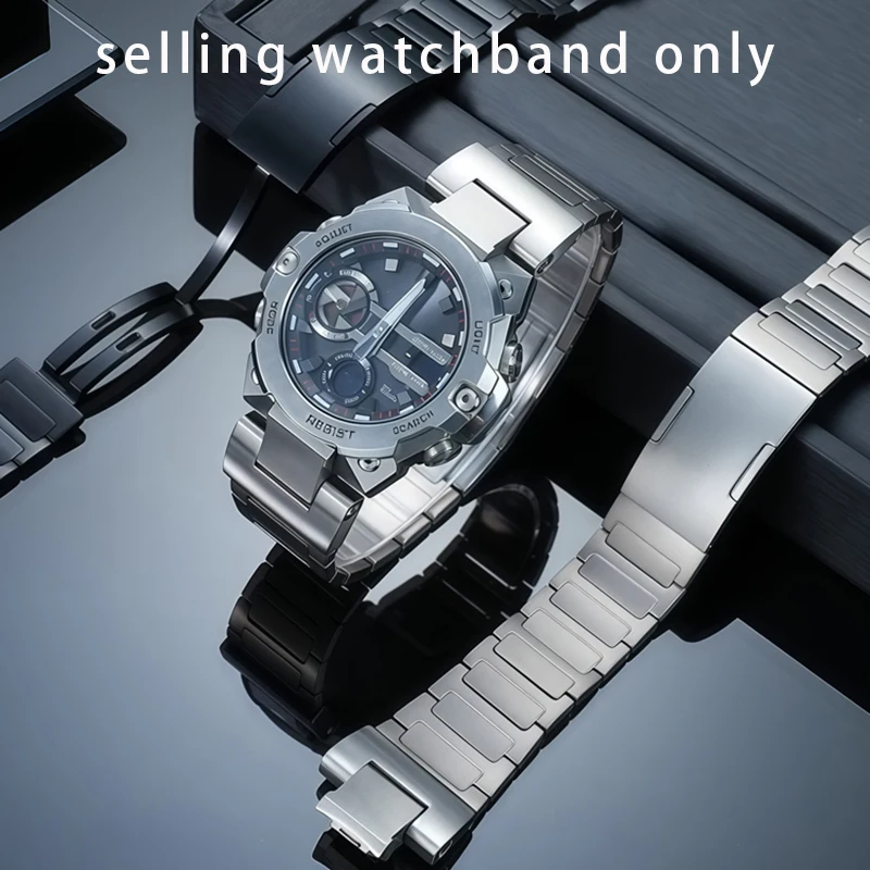 

Для часов Casio Steel Heart 4-го поколения серии GST-B400: модифицированный браслет из титанового сплава с аксессуарами для мужских наручных часов