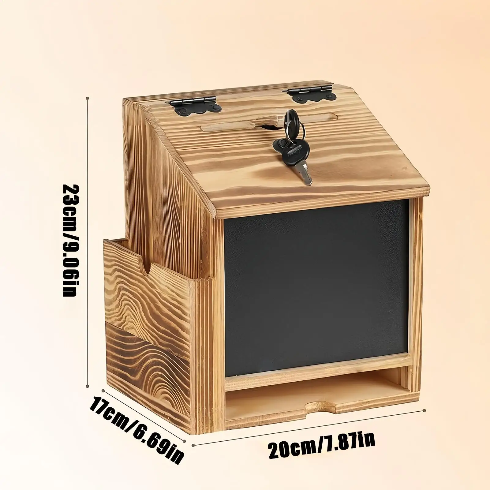 Wooden Suggestion Box With Lock Wooden Money Coin Storage Tool Tips Collection Donation Bucket For Cafe School Restaurants Bar