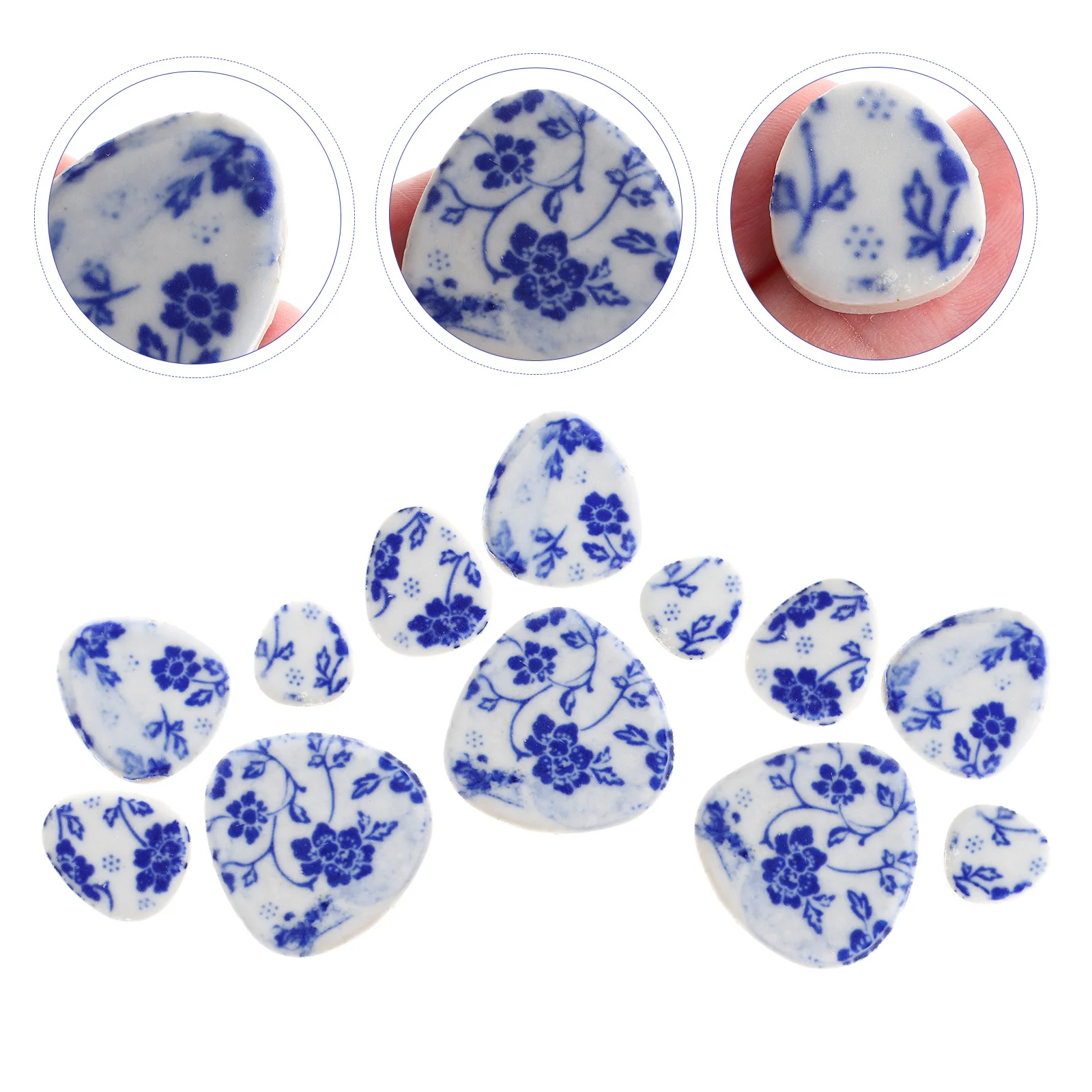 

Blue and White Porcelain Mosaic Tiles Pebble Mosaic Pieces Wear Resistant Ceramic Tiles for DIY Crafts Picture Frame DIY
