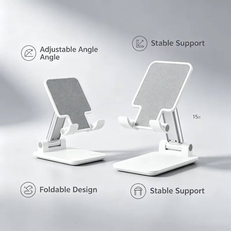 

Foldable Phone Stand Adjustable Angle Stable Support For iPhone 12-17 Pro Max For Android iPad Tablet Desk Home Office Daily Use