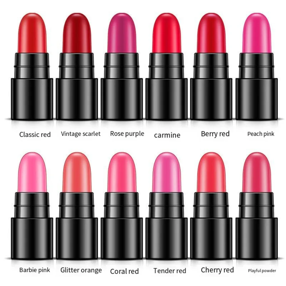 12 Kleuren/1 Doos Lippenstift Set Hydraterende Lipgloss Is Niet Gemakkelijk Om Make-Up Te Verwijderen Zonder Te Vervagen Lippenstift Oogschaduw Cosmetica