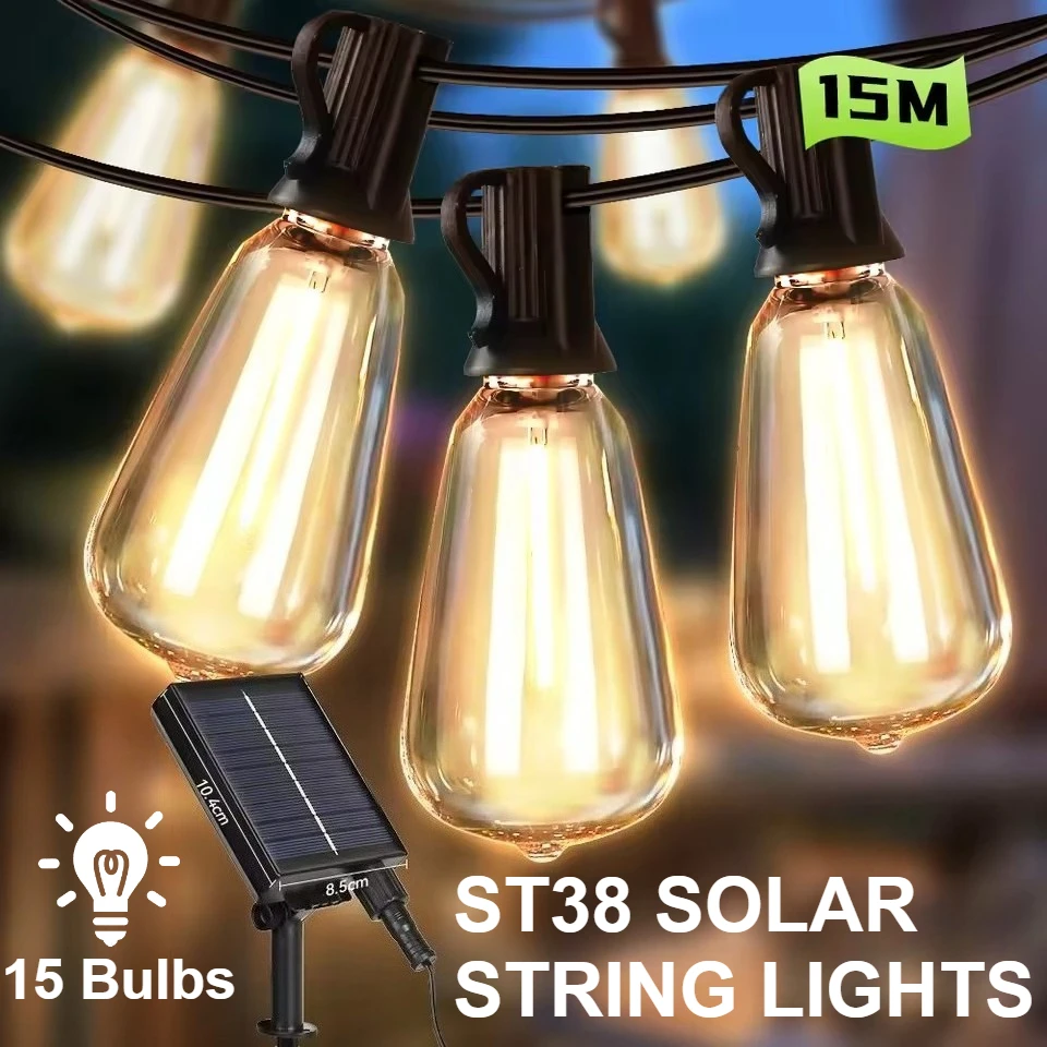 

Водонепроницаемые уличные светильники ST38 для патио, сада, двора, веранды, светодиодные гирлянды с пластиковыми небьющимися лампочками