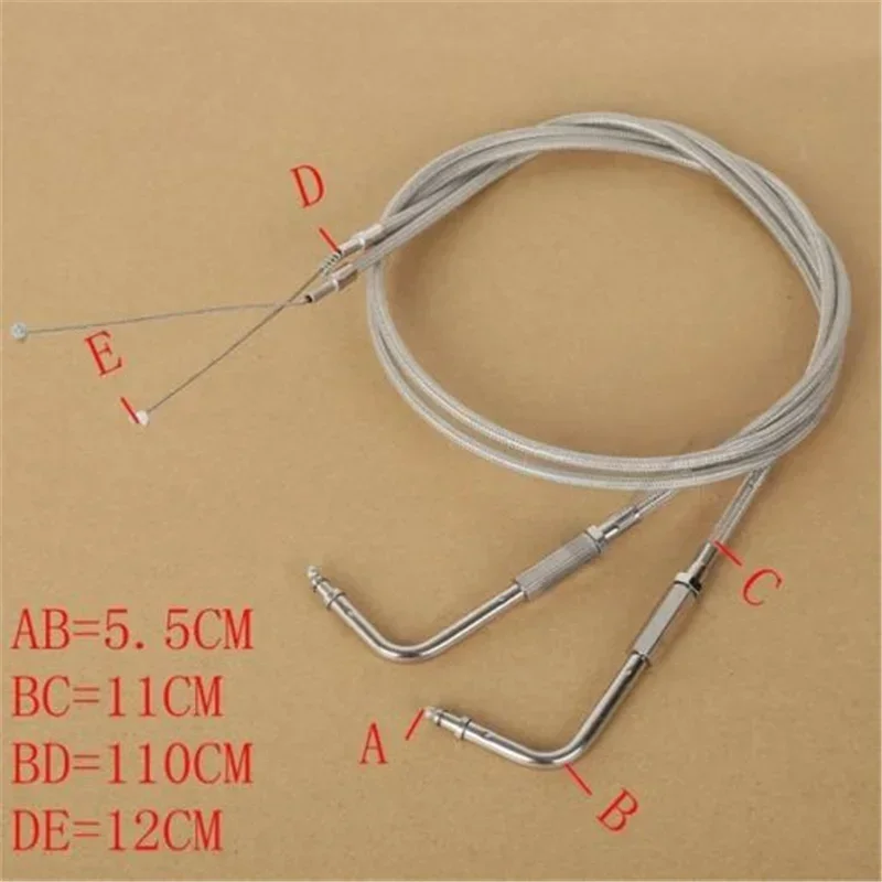 Аксессуары для мотоциклов, трос дроссельной заслонки 43-1/2 дюйма, нержавеющая сталь, запчасти для Harley Road King FLH/T/ST 1996-2010 2009