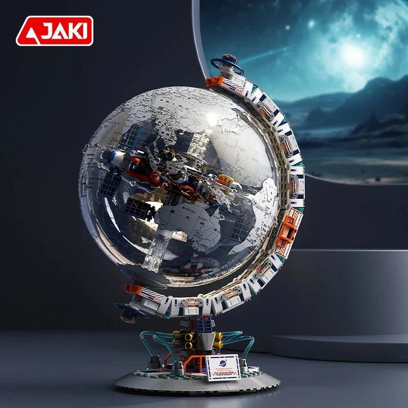 Space Dawn Globe Building Blocks Set Space Station Building Blocks Collectible World Globe Model Gift Idea for Collectors