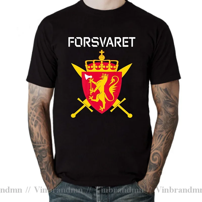 Norwegian Norway FSK Special Forces Forsvarets Spesial Kommando Military Army T-shirt Men's Cotton Short Sleeved Tee Shirt Black