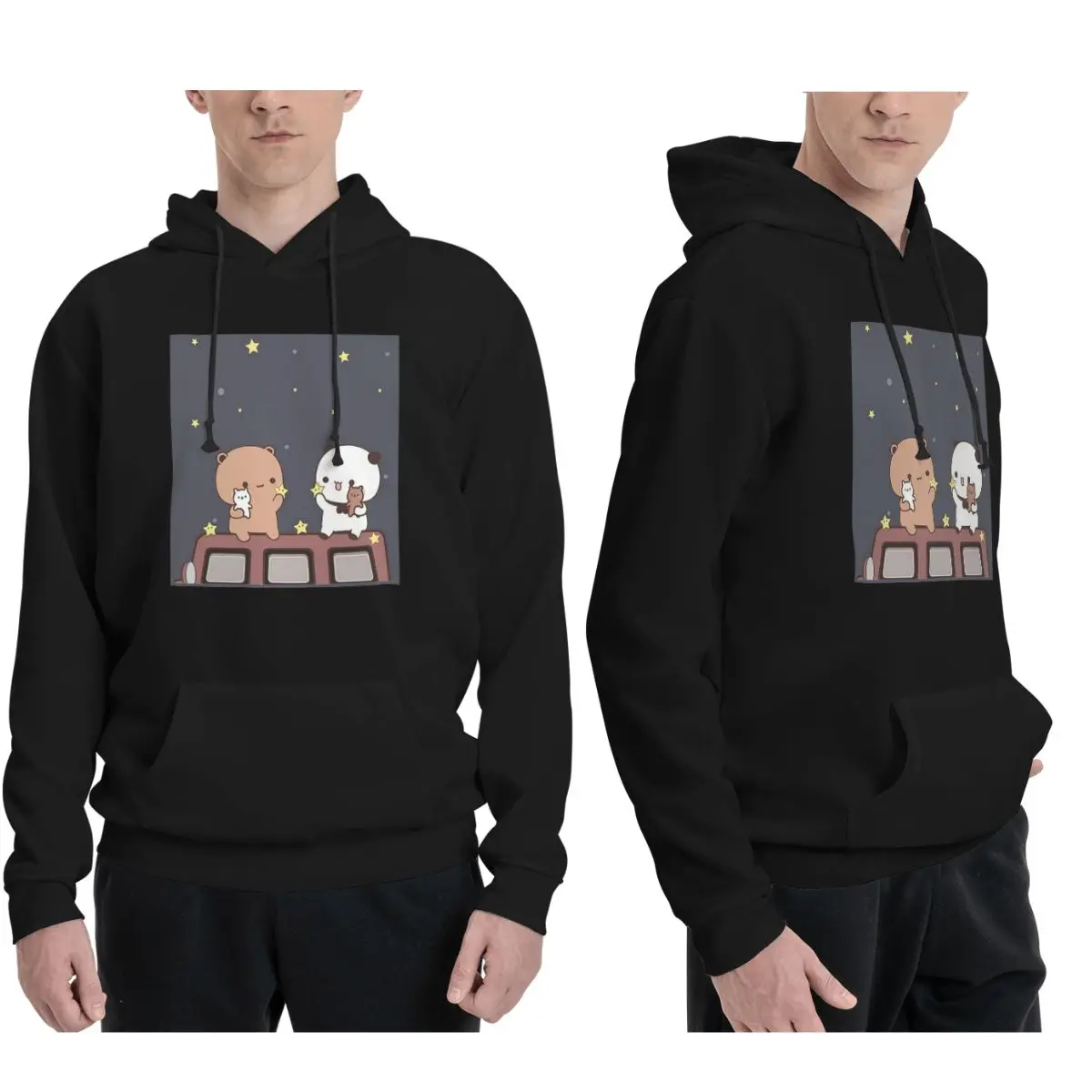 

Bubu And Dudu Watching The Moon Togethe Hoodies Men's Women Pullover Sweatshirt Fashion Long Sleeve Clothing Autumn Winter