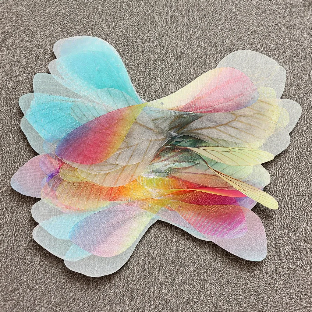 

50Pcs Fake Dragonfly Wings Decor Unique Shaped Wing Accessories for Handmade Earrings Brooches DIY Craft Projects Mixed Colors