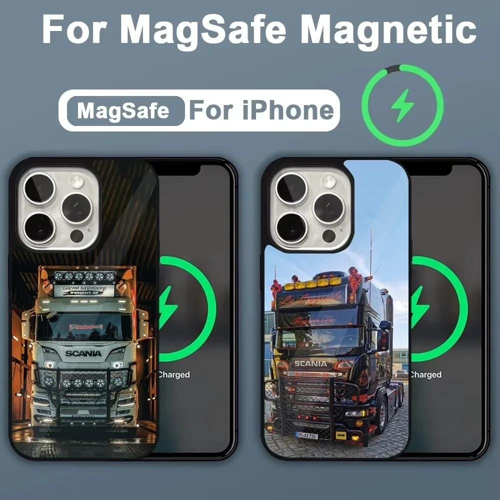 S-SCANIA Trucks SA-AB Phone Case For iPhone 16,15,14,13,12,11,Plus,Pro,Max,Mini Magsafe Magnetic Wireless Charging