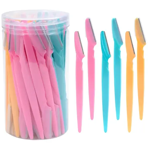 30pcs 눈썹 면도기 트리머 나이프 페이스 바디 헤어 리무버 눈썹 제모 제모 커터 면도기 블레이드 메이크업 도구