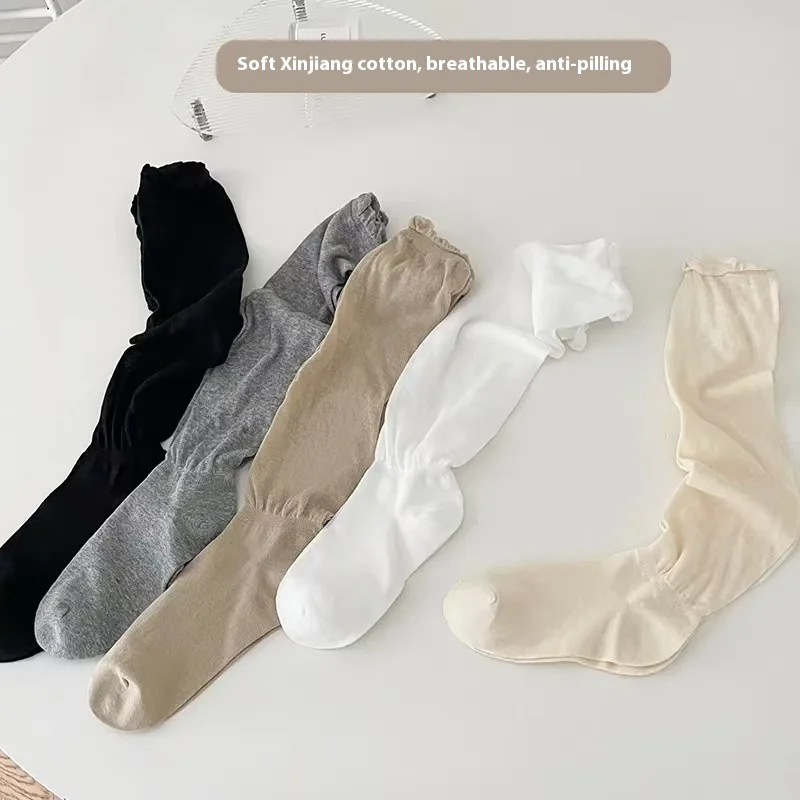 الفخذ العليا جوارب النساء الفتيات أسود أبيض JK الجوارب الطويلة لوليتا الصيف طماق الحلو الباليه الجوارب رقيقة فضفاضة ازياء